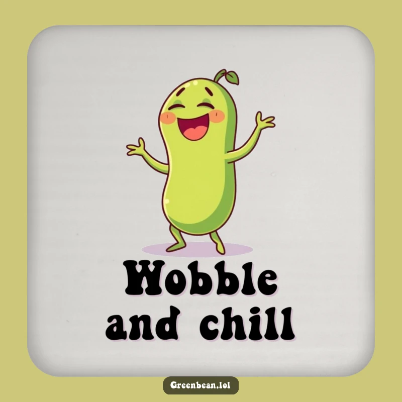 Funny Green Bean Wobble Dance Coaster: Protect Surfaces with Fun, Perfect Funny Gift