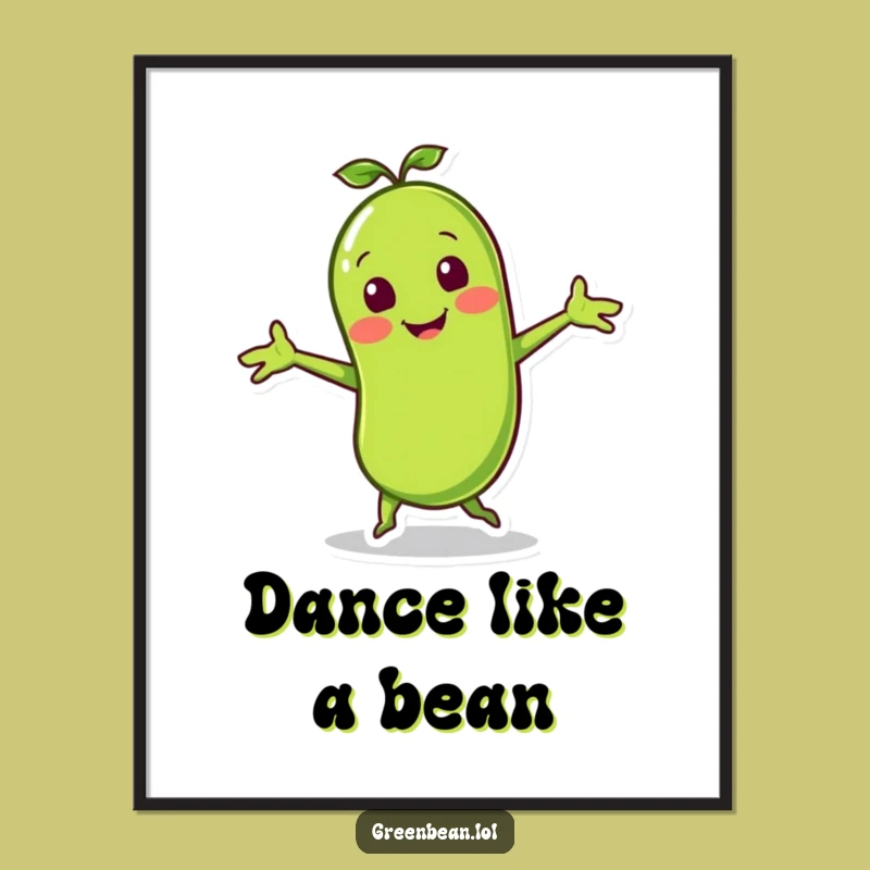 Funny Green Bean Jig Poster: Vibrant Vegetable Dance Art Gift