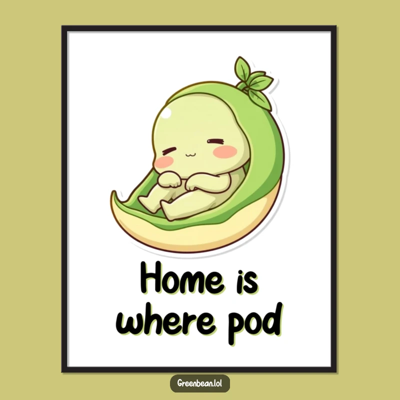 Funny Green Bean Pod Poster: Add Whimsy to Your Walls, a Unique Funny Gift