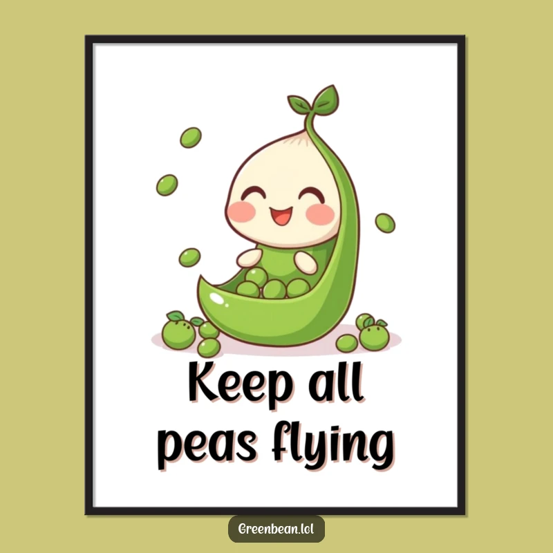 Funny Juggling Bean Poster - Hilarious Veggie Wall Art Gift for Amateurs