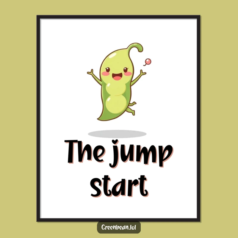 Funny Pea Pod Leap Poster: Vibrant & Hilarious Vegetable Art for Your Walls
