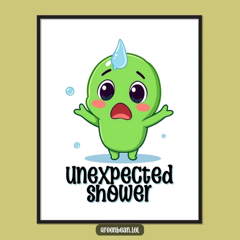 Funny Splash Bean Poster - Hilarious Vegetable Art for Walls