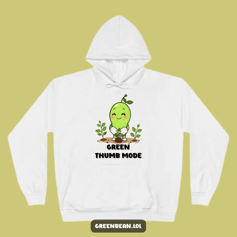 Funny Green Bean Gardener Hoodie: Planting Seeds, Cozy Garden Humor Gift