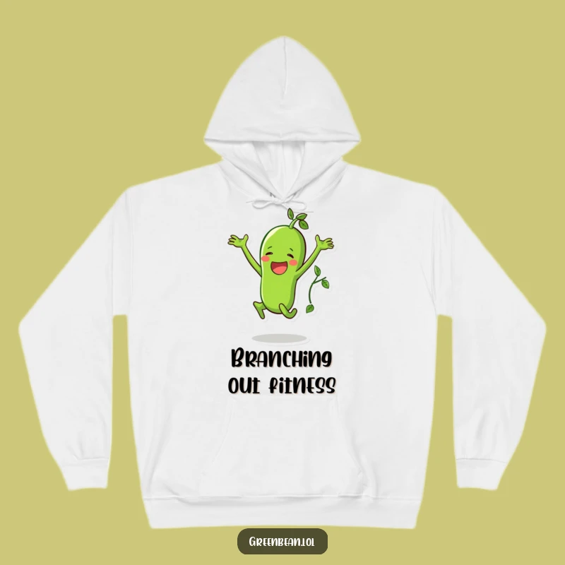 Funny Green Bean Jumping Jack Hoodie: Cozy Workout Gear, Perfect Gift for Athletes