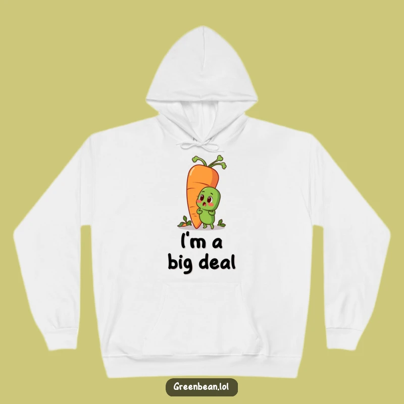 Funny Surprised Green Bean Hoodie: Cozy Vegetable Friend Encounter, Perfect Humorous Gift