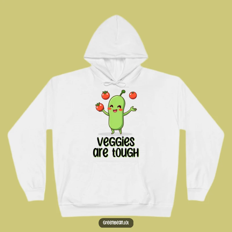 Cozy Funny Green Bean Juggling Tomatoes Hoodie: Warmth Meets Whimsy