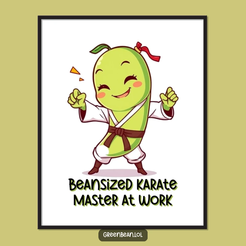 Free Printable Karate Bean Wall Art - Funny Downloadable Decor for Kitchen & Gym