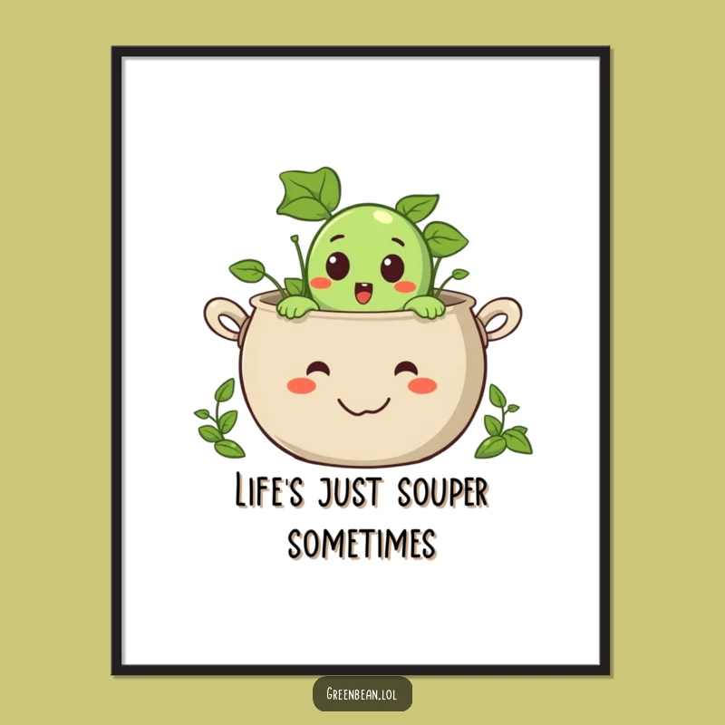 Free Printable Green Bean Surprise Wall Art - Funny Downloadable Decor for Whimsical Spaces