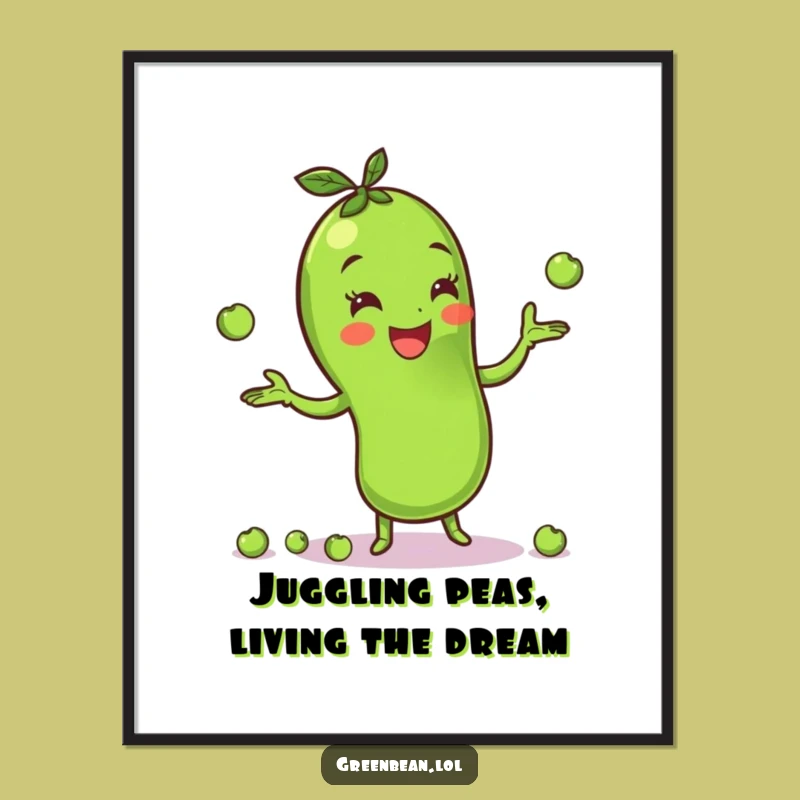 Free Printable Juggling Bean Wall Art - Funny Downloadable Decor for a Cheerful Space