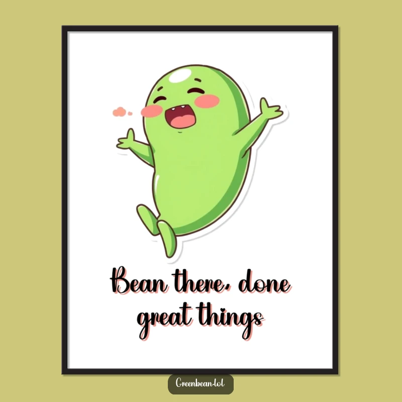 Free Printable Wall Art: Funny Green Bean Dive - Hilarious Downloadable Decor