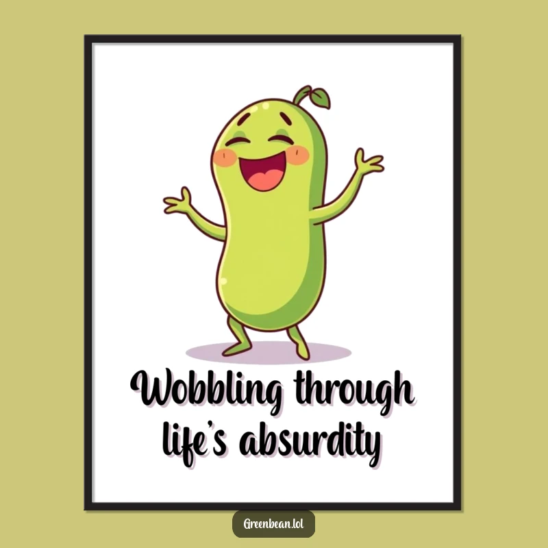 Free Printable Wobble Dance Bean Wall Art - Funny Downloadable Decor for Playful Spaces