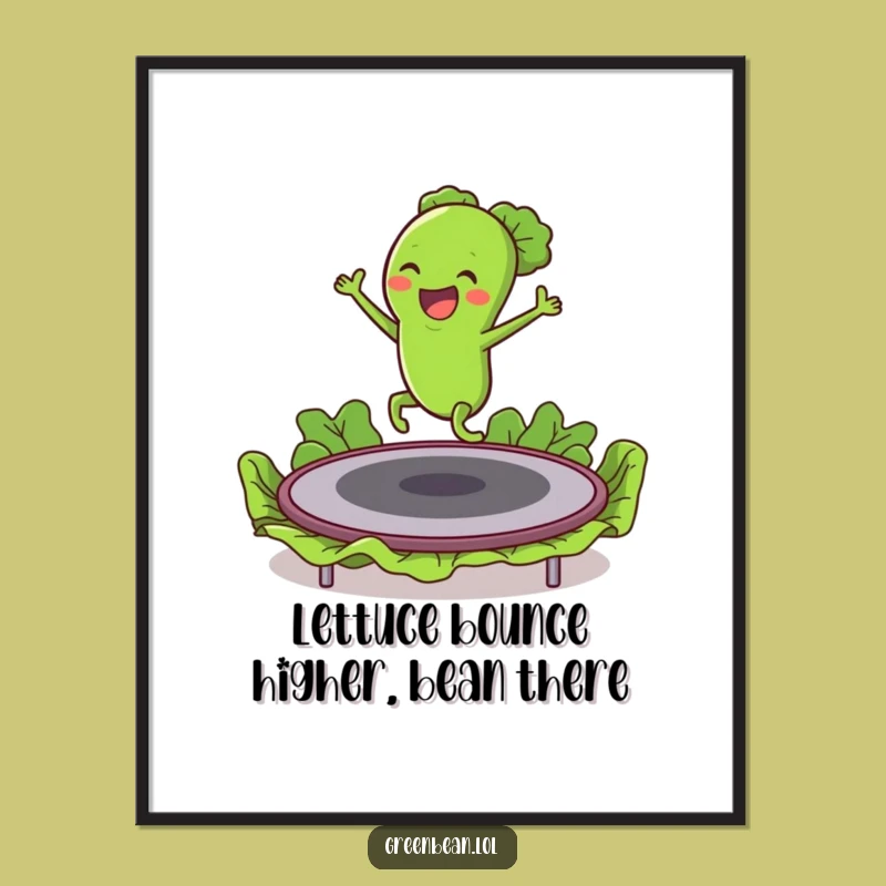 Funny Free Printable Bean Wall Art: Bouncing Fun Downloadable Poster