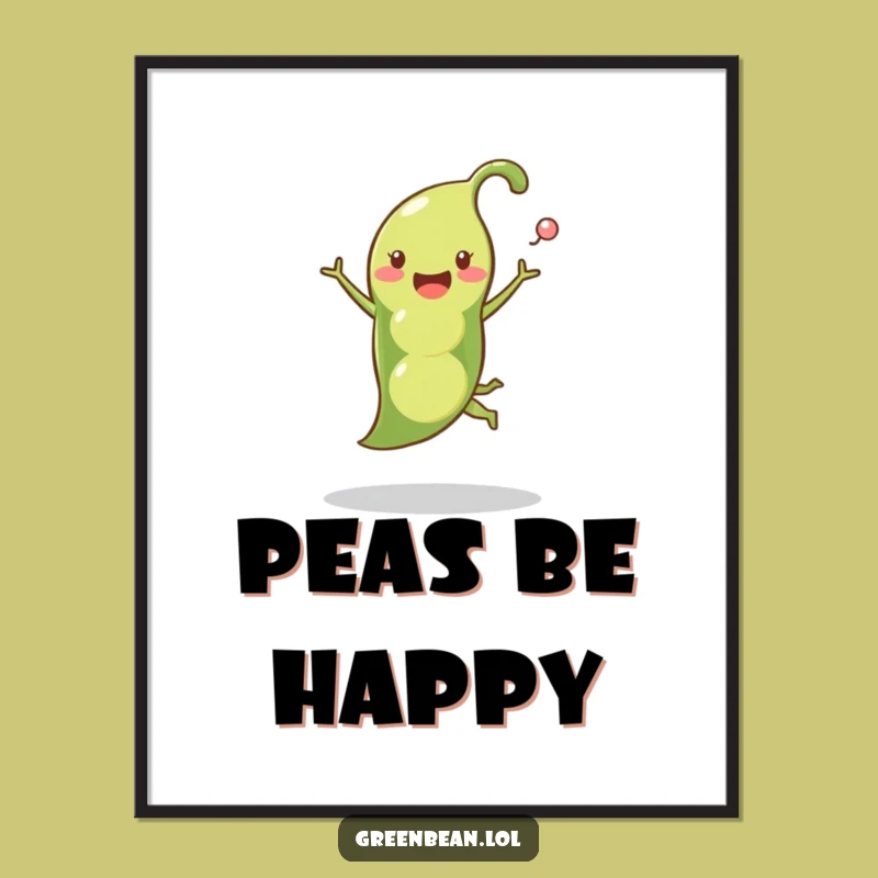 Free Printable Wall Art: Happy Pea Pod Leap Downloadable for Playful Decor!