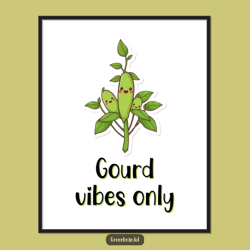 Smiling Free Printable Wall Art: Happy Green Beans - Whimsical Decor!