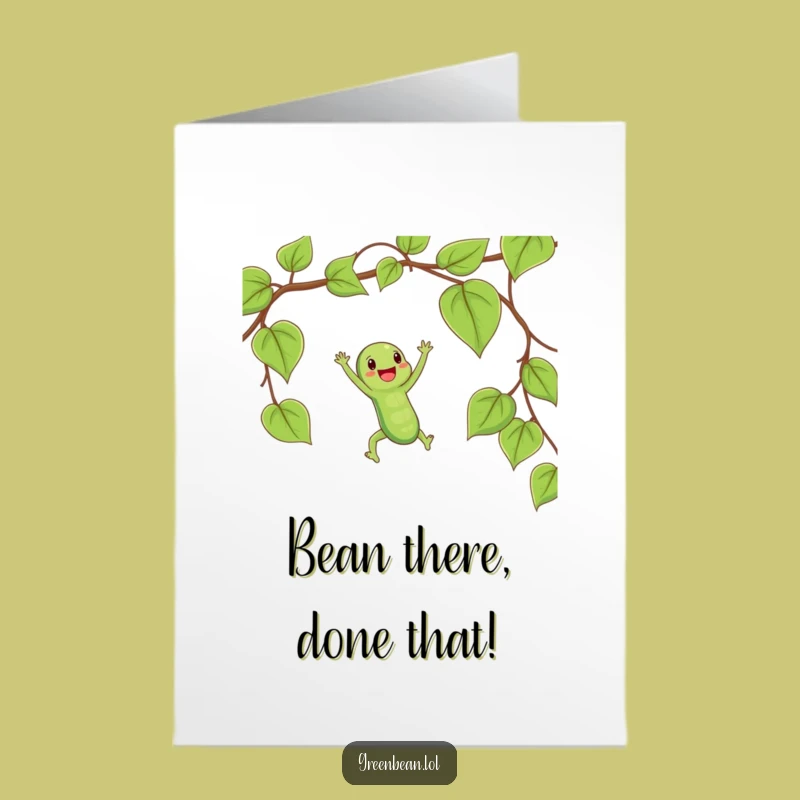 Free Printable String Bean Birthday Card: Vine Swing Humor Downloadable Gift