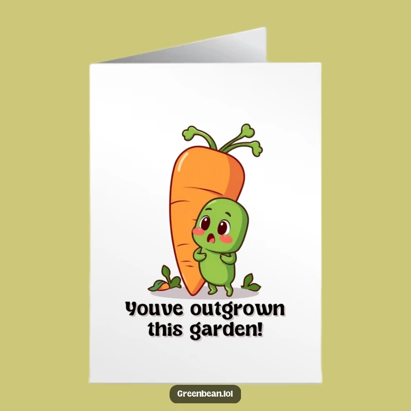 Free Printable Congrats Card: Green Bean & Carrot's Shocking Victory Funny Downloadable Gift