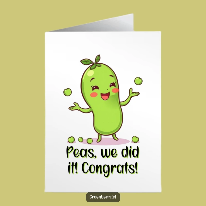 Free Printable Juggling Bean Congrats Card - Funny Downloadable for Clever Achievements
