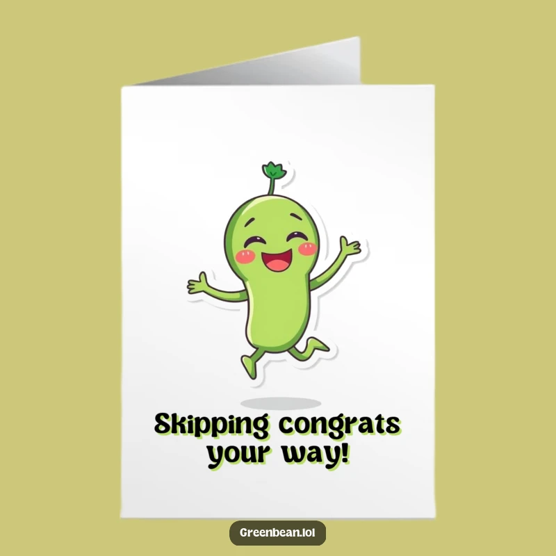 Free Printable Joyful Bean Congrats Card - Funny Downloadable Gift for Enthusiastic Cheers