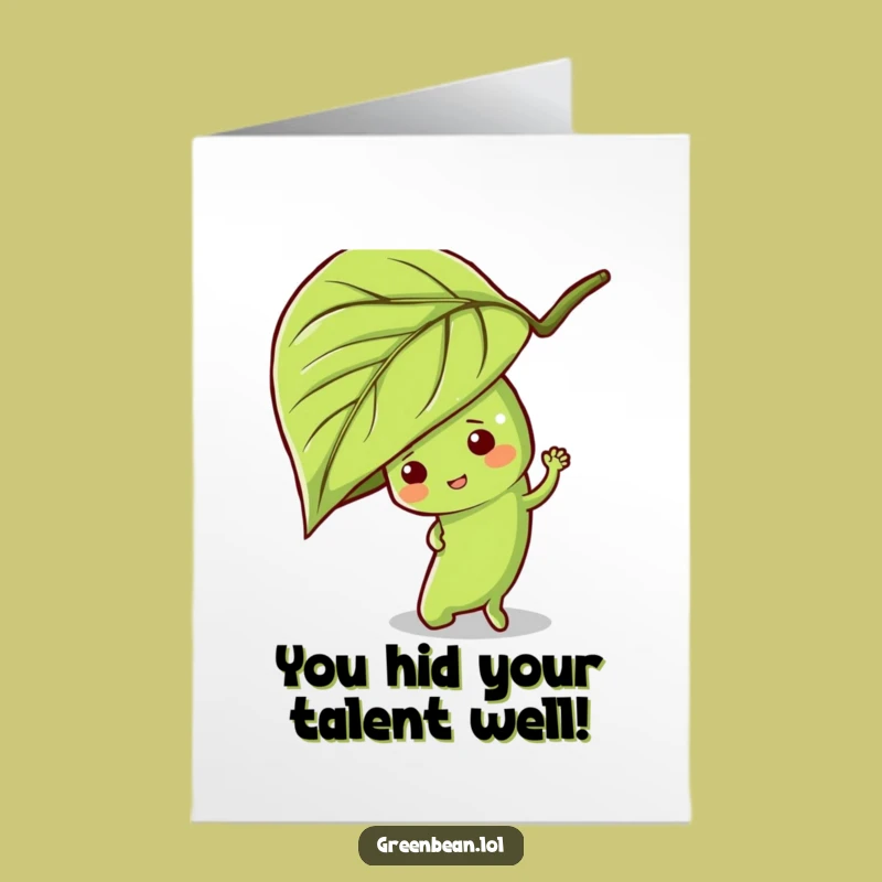 Free Printable Green Bean Congrats Card - Playful Downloadable Art Gift
