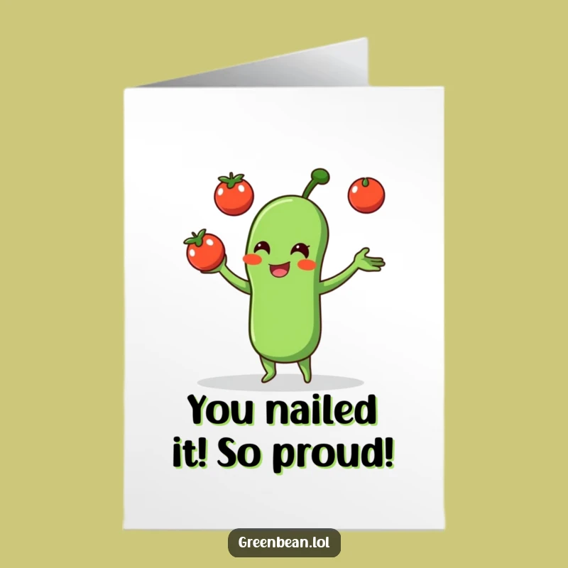 Free Printable Congrats Card: Juggling Bean Joy, Awesome DIY Gift for Any Occasion