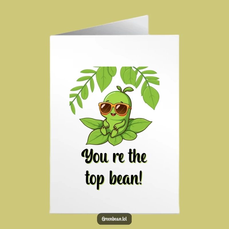 Groovy Free Printable Congrats Card: Green Bean Relaxation Downloadable Gift
