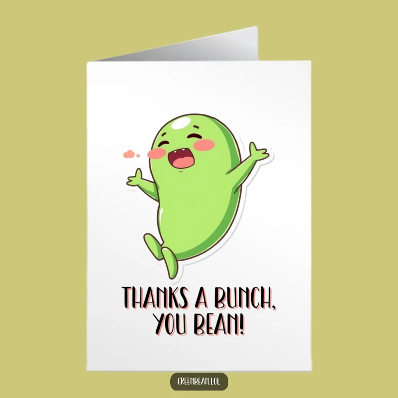 Free Printable Green Bean Dive Thank You Card: Funny Gratitude - Downloadable Expression