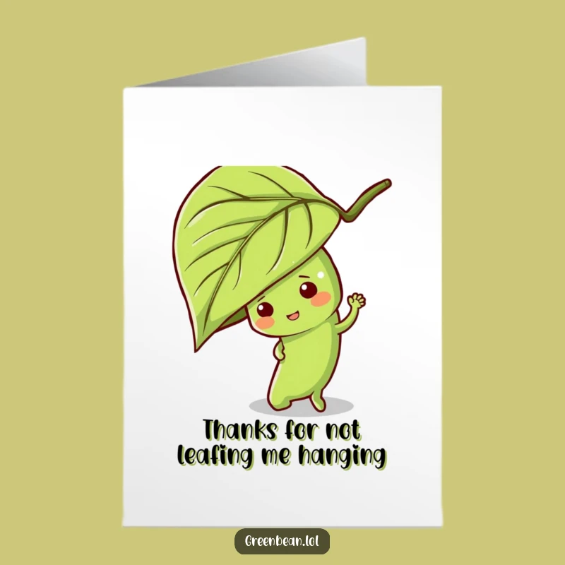 Free Printable Green Bean Thank You Card - Playful Downloadable Art Gift