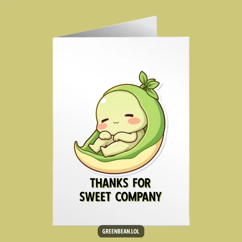 Free Printable Thank You Card: Cozy Bean Gratitude Design, Humorous Downloadable Gift