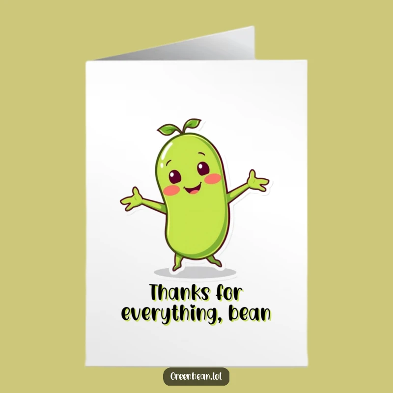 Free Printable Thank You Card: Green Bean Groove - Funny Download!