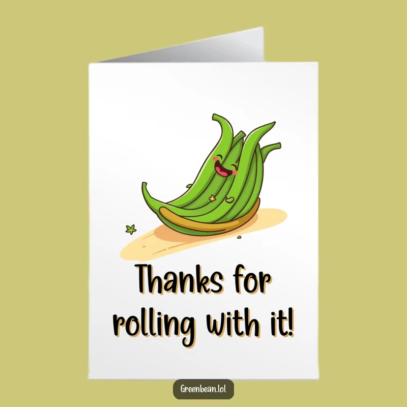 Free Printable Funny Thank You Card: Rolling Bean Gratitude, Hilarious Downloadable Note