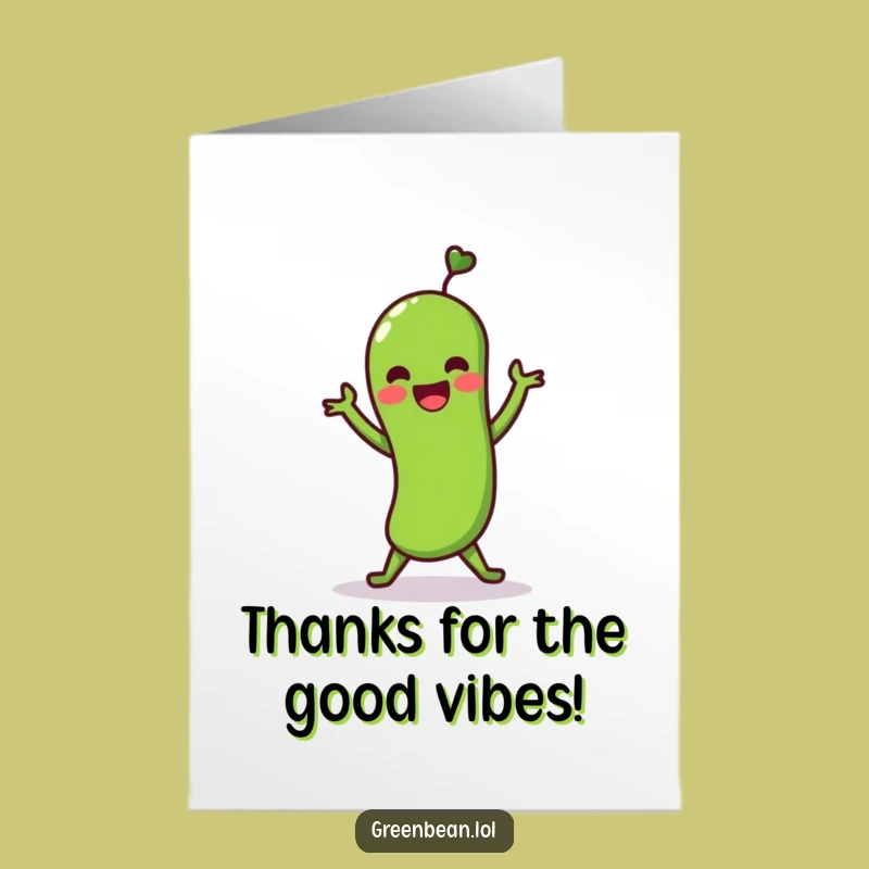 Free Printable Thank You Card: Dancing Green Bean's Groovy Gratitude Funny Download