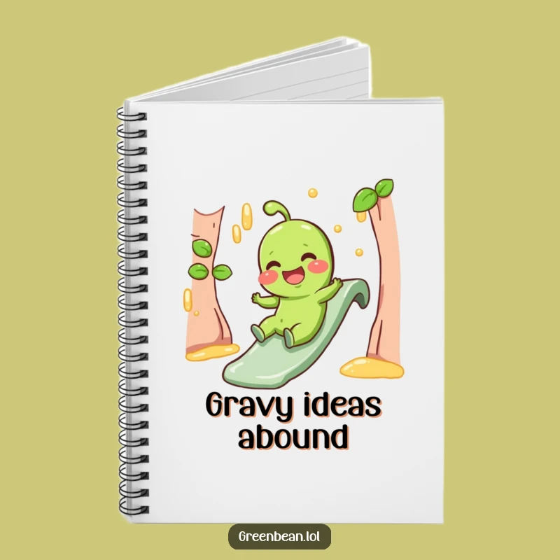 Funny Gravy Notebook - Giggling Green Bean Slide Journal