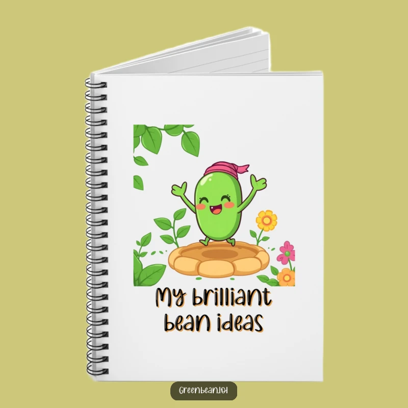 Funny Green Bean Garden Bounce Notebook: Cheerful Journal, Ideal Funny Gift