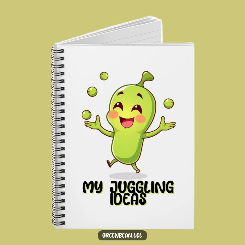 Funny Green Bean Jotter Notebook: Joyful Juggler Pages - Ideal Funny Gift!