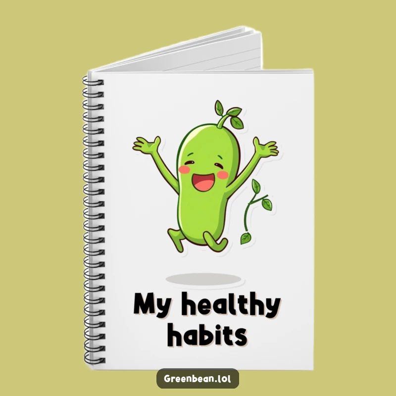 Funny Green Bean Jumping Jack Notebook: Active Veggie Journal, Perfect Gift for Planners