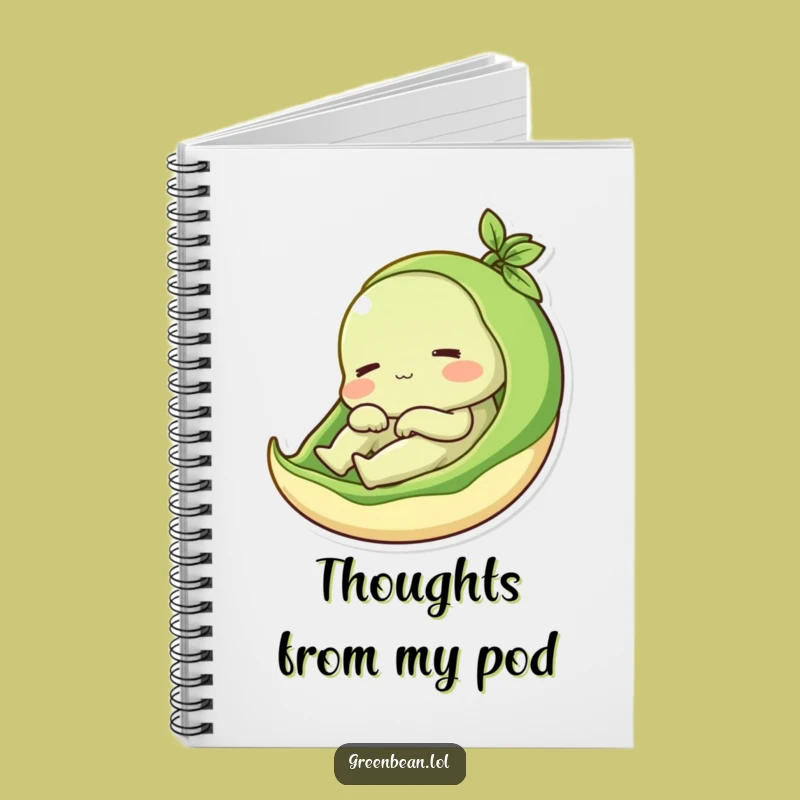 Funny Green Bean Pod Notebook: Jot Down Your Cozy Thoughts, an Inspiring Funny Gift