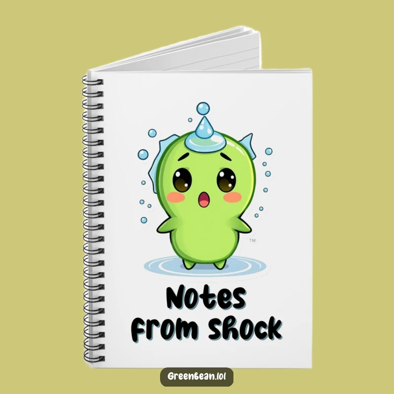 Funny Surprised Green Bean Splash Notebook: Capture Ideas with Humorous Spontaneity
