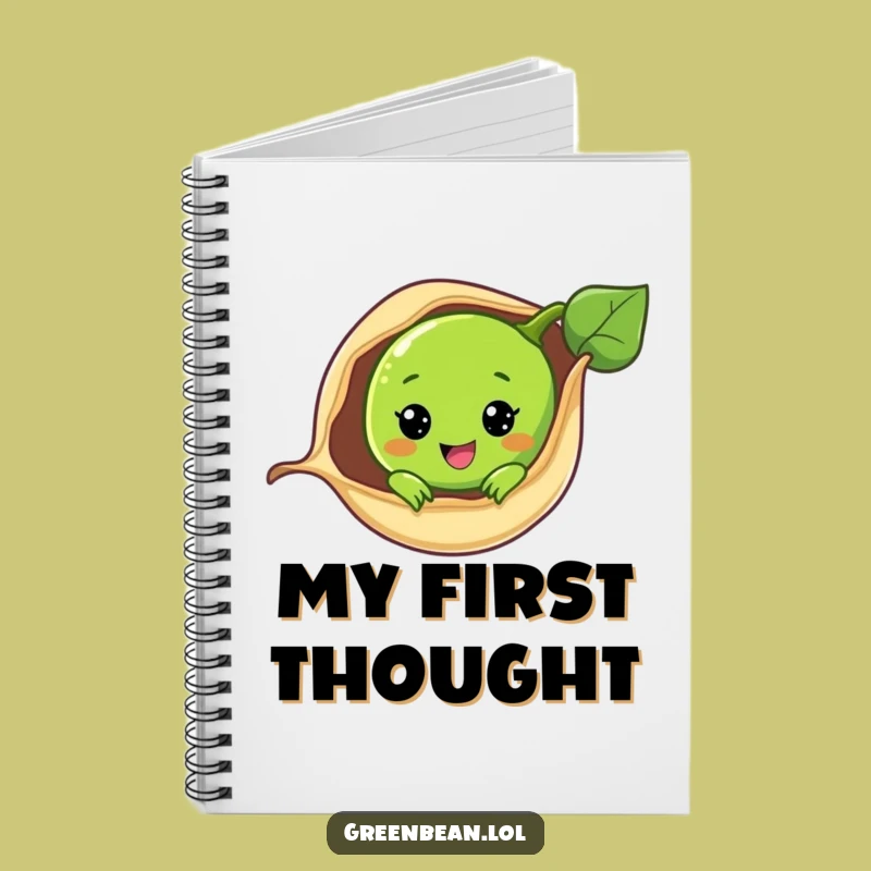 Funny Peek-a-Boo Green Bean Notebook: Jot Down Sweet Thoughts with Vegetable Charm