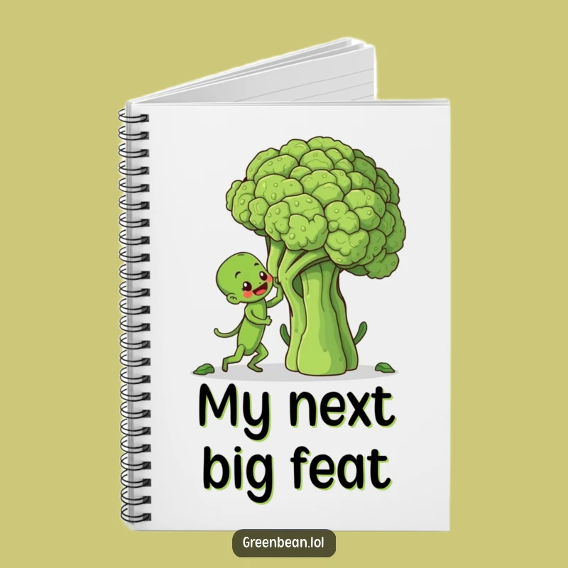 Funny Green Bean Broccoli Climb Notebook: Jot Down Goals with Humorous Inspiration