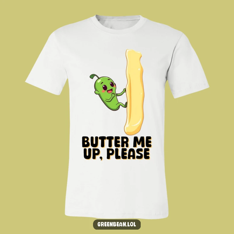 Funny Green Bean Butter Climb Tee: Hilarious Veggie Struggle T-Shirt Gift