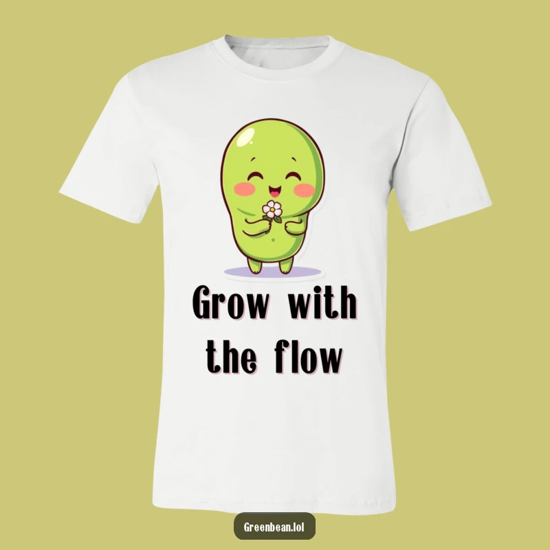 Funny Green Bean Flower T-Shirt: Wearable Charm for a Laugh!