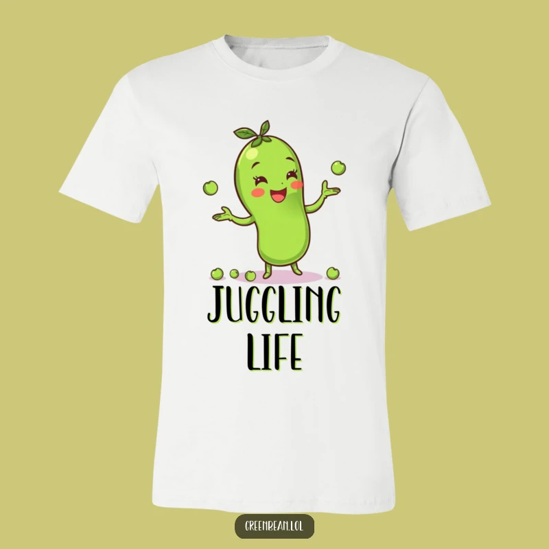 Funny Green Bean Juggling Peas T-Shirt: Wearable Delight, Awesome Funny Gift for Veggie Fans