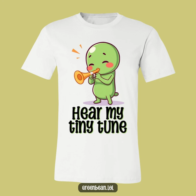 Funny Green Bean Trumpet T-Shirt: Wear Your Giggle with This Hilarious Graphic Tee!