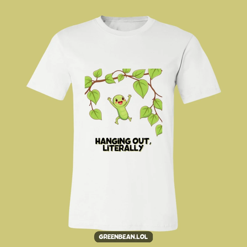 Funny String Bean Trapeze Swing Tee: Joyful Veggie Acrobat T-Shirt Gift