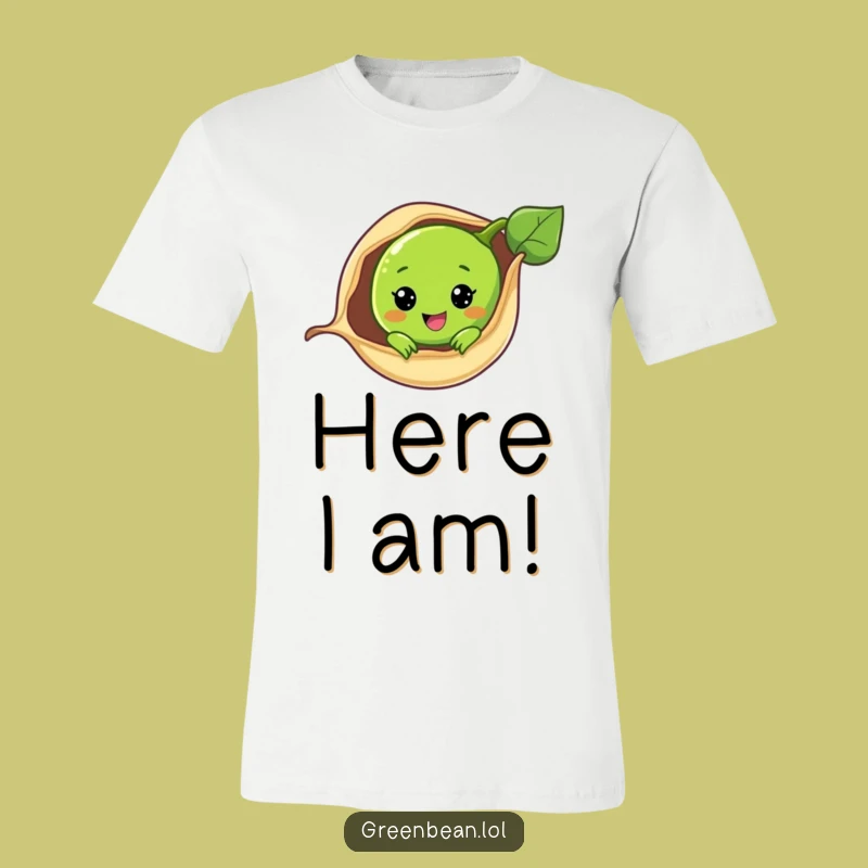 Funny Peek-a-Boo Green Bean T-Shirt: Wear Your Cute Vegetable Surprise with Pride