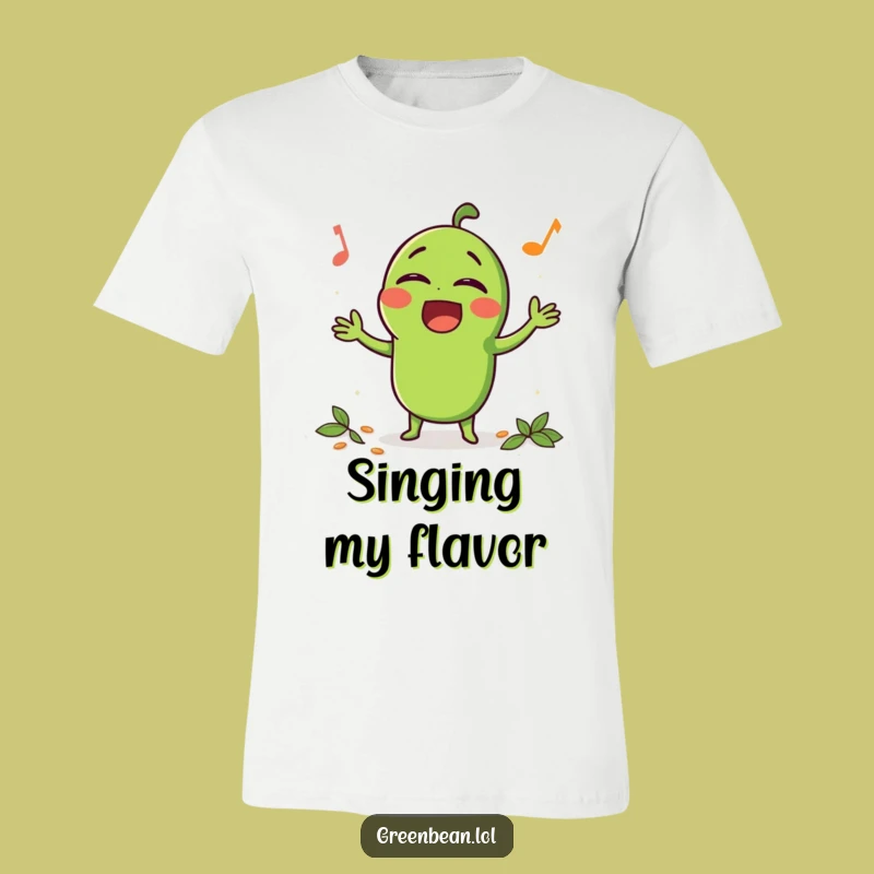 Funny Singing Bean T-Shirt: Seasoned with Soul, Wearable Comedy Gift