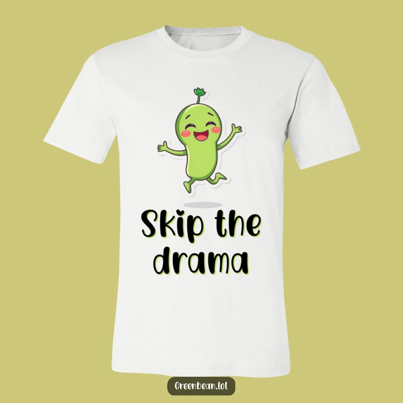 Funny Green Bean Skipping T-Shirt: Wearable Happiness, Awesome Funny Gift for Joyful Souls