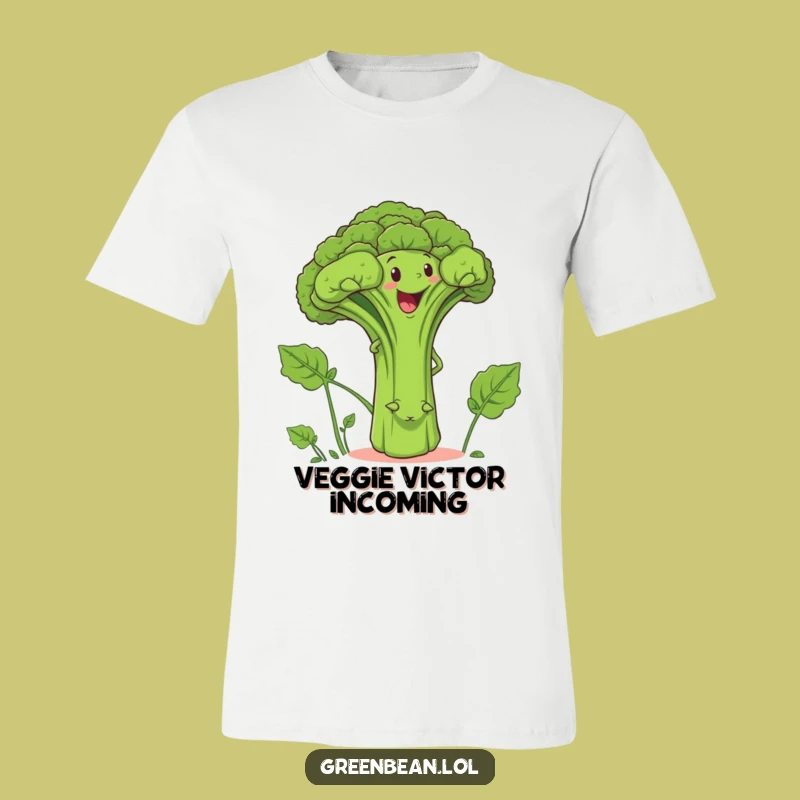 Funny Green Bean Vs Broccoli T-Shirt: Hilarious Vegetable Struggle Tee