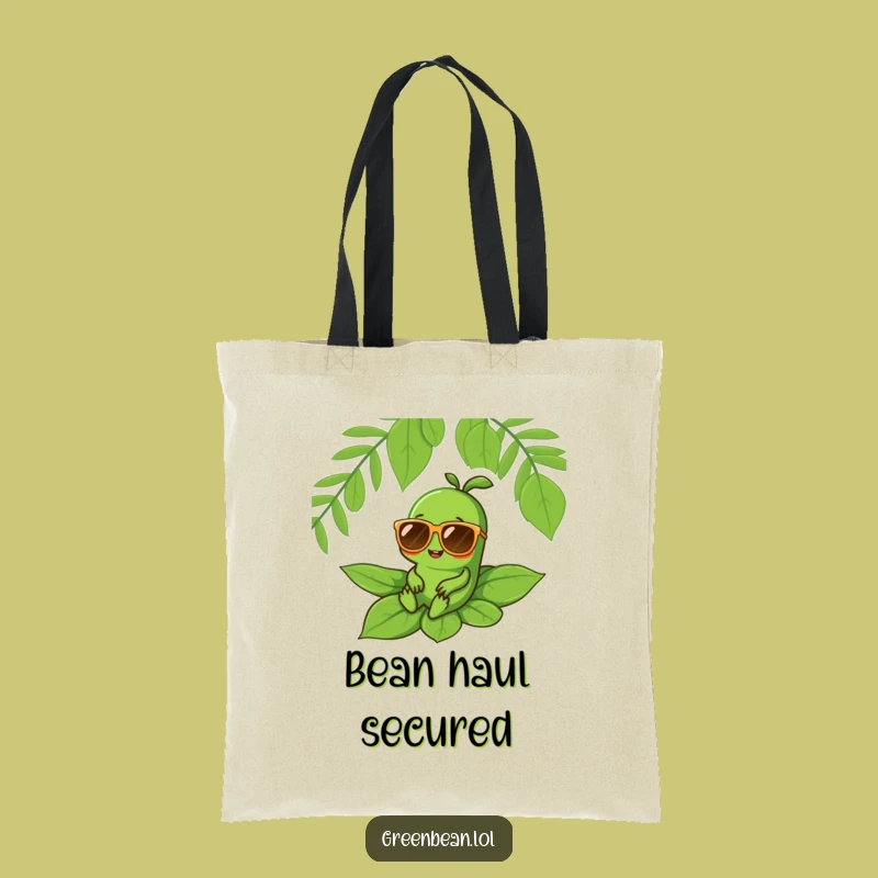 Funny Cool Bean Tote Bag: Green Character Accessory, Practical Humorous Gift