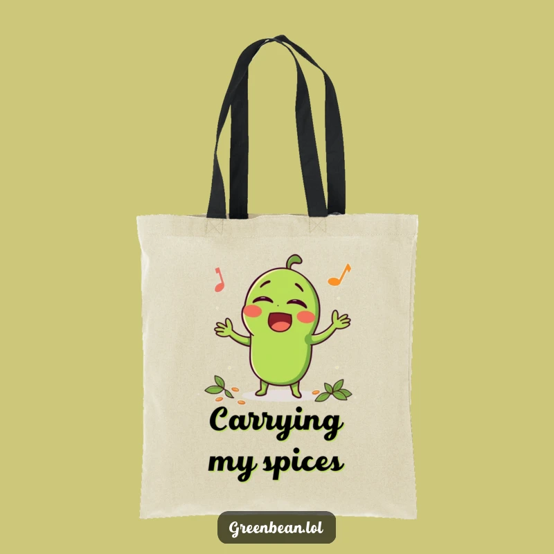 Funny Singing Bean Tote Bag: Seasoned Performer, Practical Humor Gift